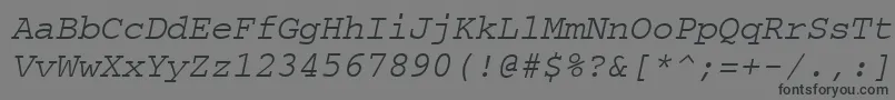 フォントCourierpsOblique – 黒い文字の灰色の背景