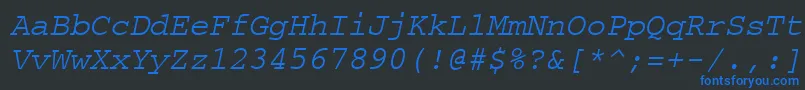 フォントCourierpsOblique – 黒い背景に青い文字