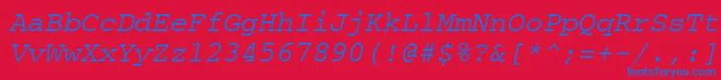 CourierpsOblique Font – Blue Fonts on Red Background