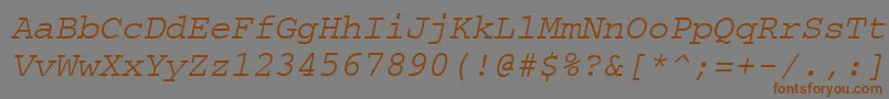 CourierpsOblique-fontti – ruskeat fontit harmaalla taustalla