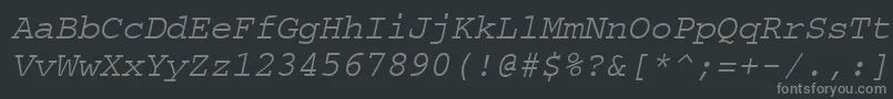 Fonte CourierpsOblique – fontes cinzas em um fundo preto