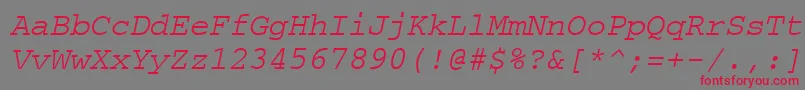 fuente CourierpsOblique – Fuentes Rojas Sobre Fondo Gris