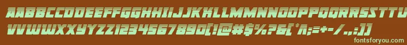 Шрифт Libertylegionhalfital – зелёные шрифты на коричневом фоне