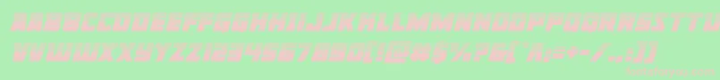 フォントLibertylegionhalfital – 緑の背景にピンクのフォント