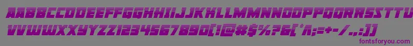 フォントLibertylegionhalfital – 紫色のフォント、灰色の背景