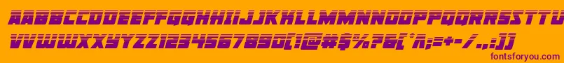 Libertylegionhalfital-fontti – violetit fontit oranssilla taustalla
