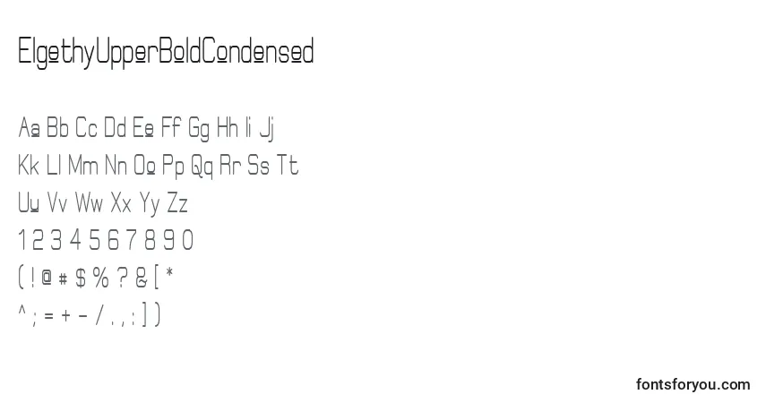 Schriftart ElgethyUpperBoldCondensed – Alphabet, Zahlen, spezielle Symbole