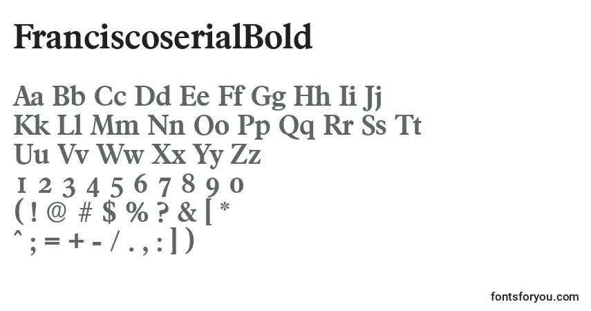 Шрифт FranciscoserialBold – алфавит, цифры, специальные символы