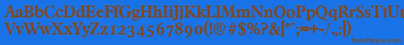 FranciscoserialBold Font – Brown Fonts on Blue Background