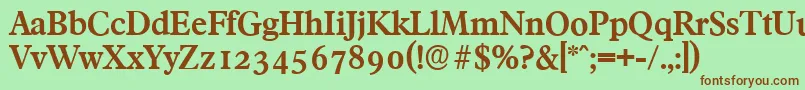 FranciscoserialBold Font – Brown Fonts on Green Background