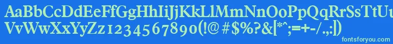 FranciscoserialBold Font – Green Fonts on Blue Background