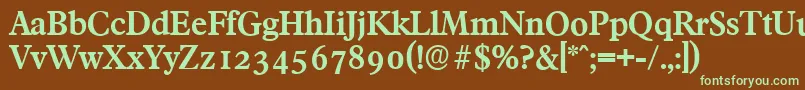 FranciscoserialBold Font – Green Fonts on Brown Background