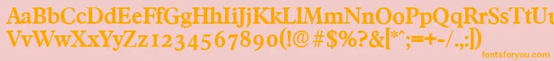 FranciscoserialBold Font – Orange Fonts on Pink Background