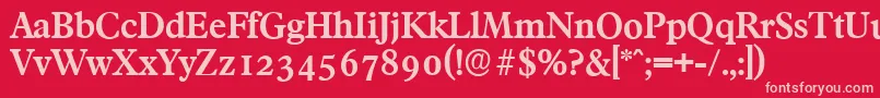 FranciscoserialBold Font – Pink Fonts on Red Background