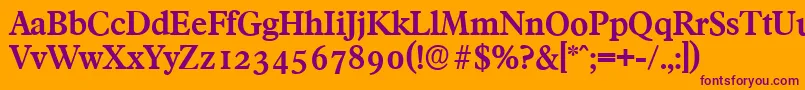 FranciscoserialBold Font – Purple Fonts on Orange Background