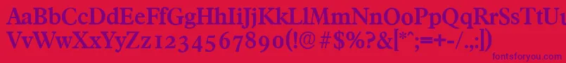 FranciscoserialBold Font – Purple Fonts on Red Background