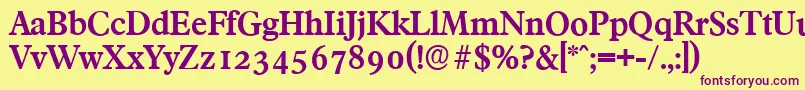 FranciscoserialBold Font – Purple Fonts on Yellow Background