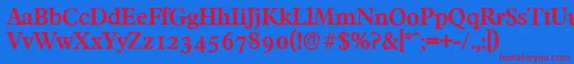 FranciscoserialBold Font – Red Fonts on Blue Background
