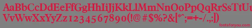 FranciscoserialBold Font – Red Fonts on Gray Background