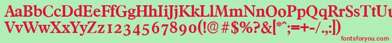 FranciscoserialBold Font – Red Fonts on Green Background