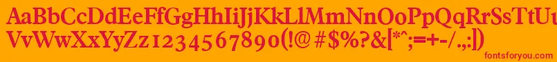 FranciscoserialBold Font – Red Fonts on Orange Background