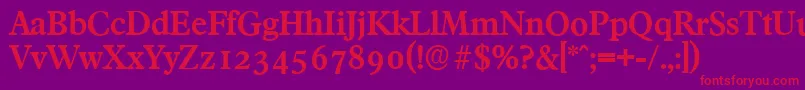 フォントFranciscoserialBold – 紫の背景に赤い文字