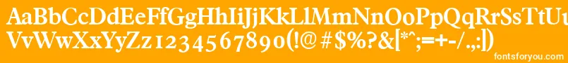 フォントFranciscoserialBold – オレンジの背景に白い文字