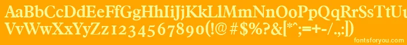 Czcionka FranciscoserialBold – żółte czcionki na pomarańczowym tle