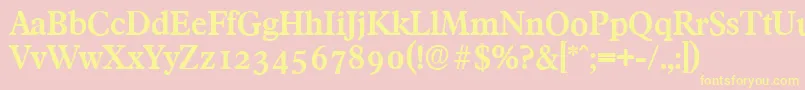 FranciscoserialBold Font – Yellow Fonts on Pink Background
