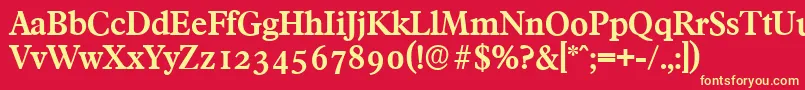 FranciscoserialBold Font – Yellow Fonts on Red Background