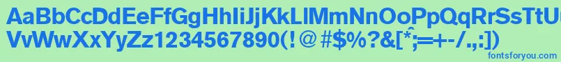 A750SansBold Font – Blue Fonts on Green Background