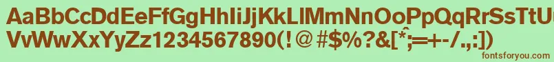 A750SansBold Font – Brown Fonts on Green Background