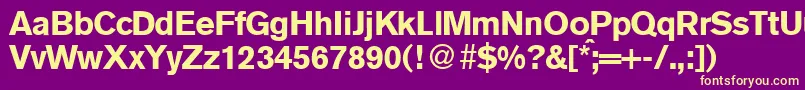 A750SansBold Font – Yellow Fonts on Purple Background