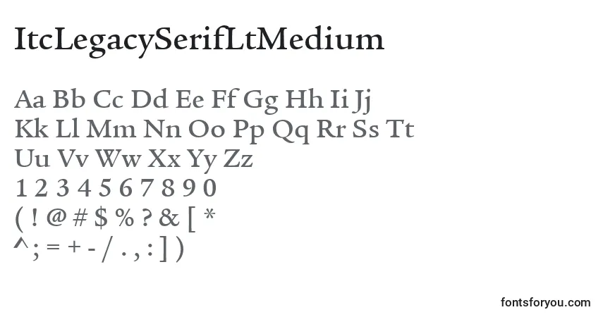ItcLegacySerifLtMedium font – alphabet, numbers, special characters