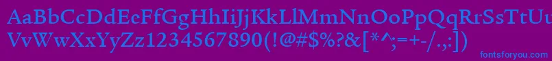 ItcLegacySerifLtMedium Font – Blue Fonts on Purple Background