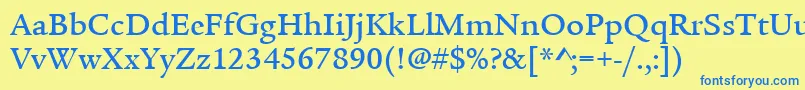 ItcLegacySerifLtMedium Font – Blue Fonts on Yellow Background