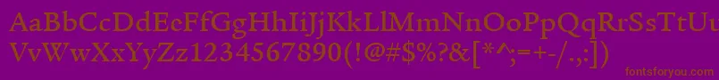 ItcLegacySerifLtMedium Font – Brown Fonts on Purple Background