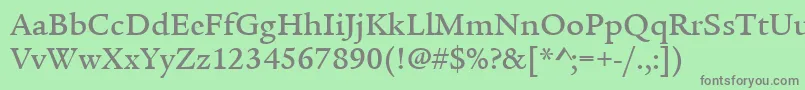 フォントItcLegacySerifLtMedium – 緑の背景に灰色の文字