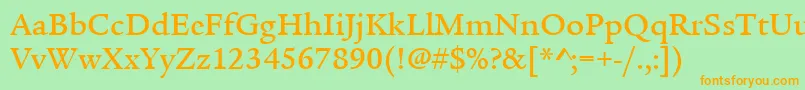 ItcLegacySerifLtMedium Font – Orange Fonts on Green Background