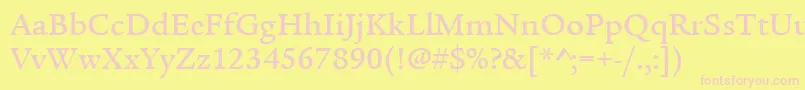 ItcLegacySerifLtMedium Font – Pink Fonts on Yellow Background