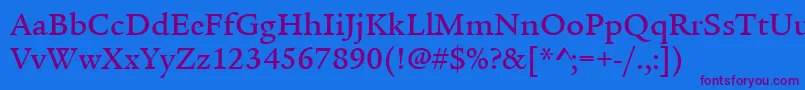ItcLegacySerifLtMedium Font – Purple Fonts on Blue Background