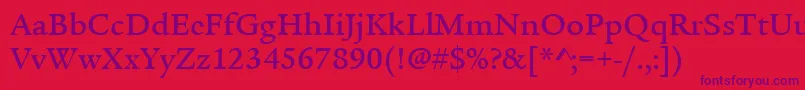 ItcLegacySerifLtMedium Font – Purple Fonts on Red Background