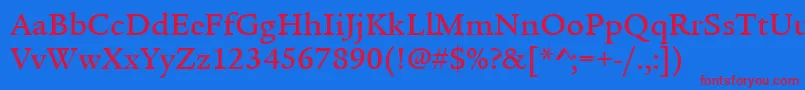ItcLegacySerifLtMedium Font – Red Fonts on Blue Background
