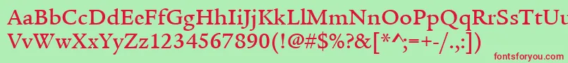 ItcLegacySerifLtMedium Font – Red Fonts on Green Background