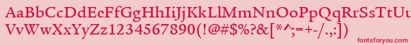 ItcLegacySerifLtMedium Font – Red Fonts on Pink Background