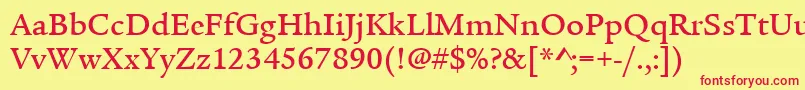ItcLegacySerifLtMedium Font – Red Fonts on Yellow Background