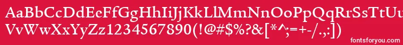 ItcLegacySerifLtMedium Font – White Fonts on Red Background