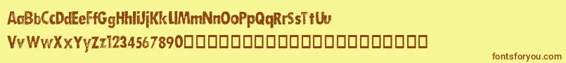 DirtySocksSkinny Font – Brown Fonts on Yellow Background