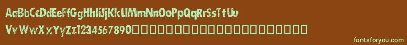 DirtySocksSkinny Font – Green Fonts on Brown Background