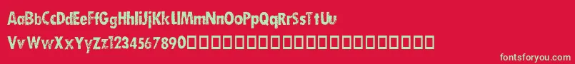DirtySocksSkinny Font – Green Fonts on Red Background
